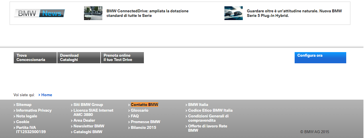 Contattare BMW online