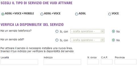 Verifica copertura ADSL Tiscali